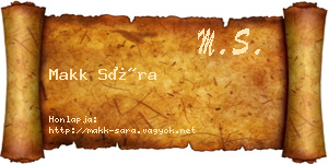 Makk Sára névjegykártya